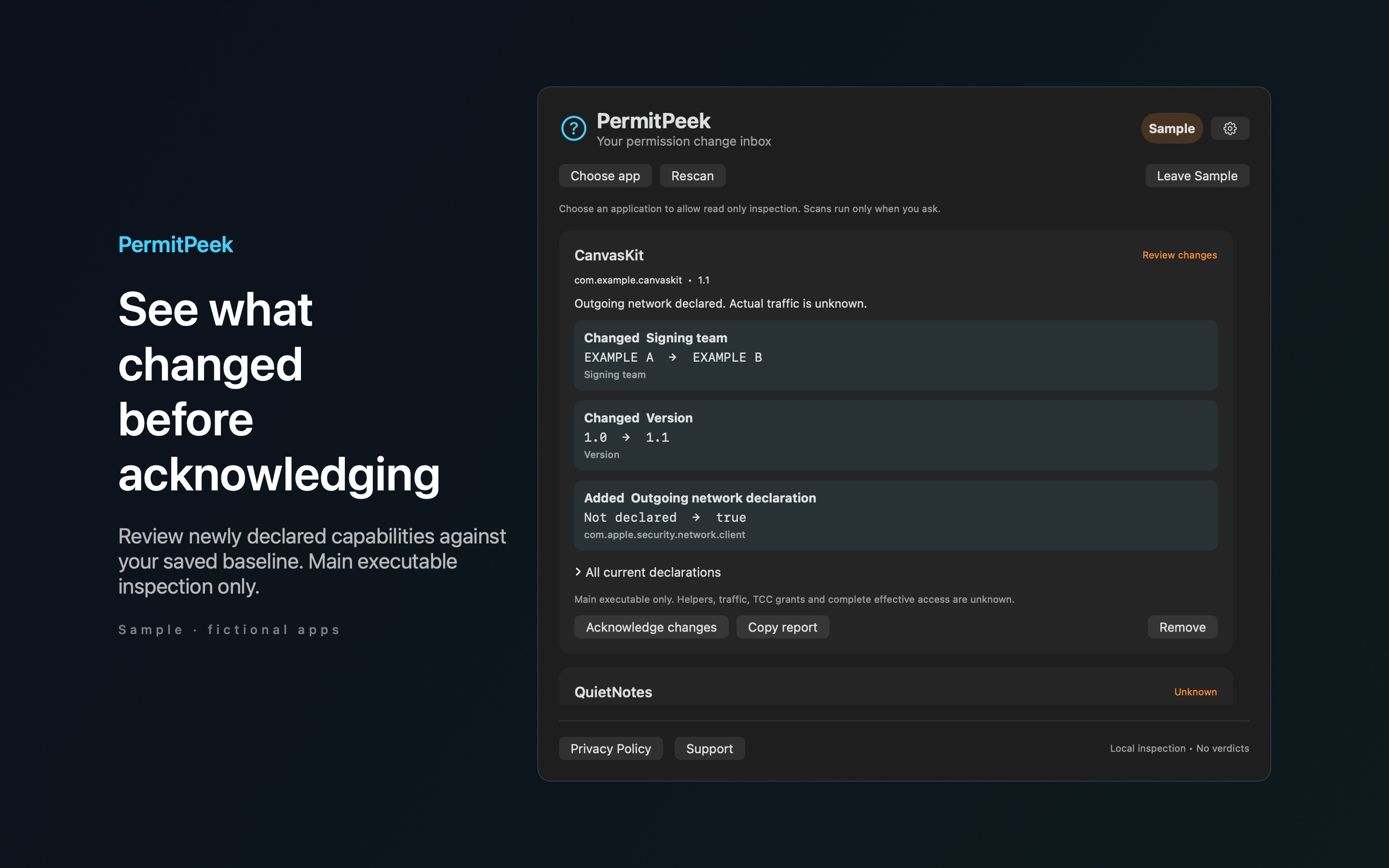 PermitPeek Sample mode detail